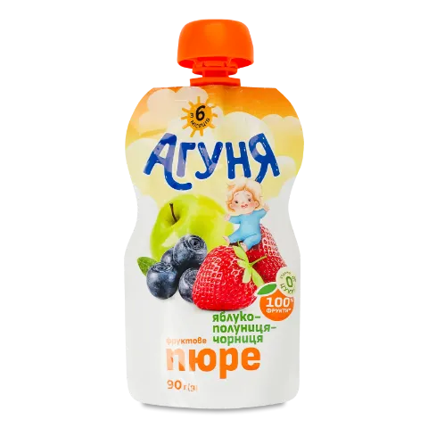 Пюре Агуня Яблуко-полуниця-чорниця