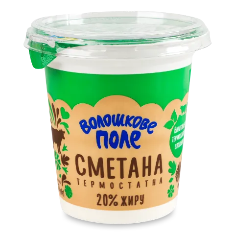 Сметана «Волошкове поле» термостатна, 20%, стакан
