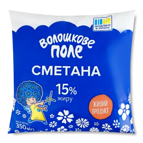 Сметана «Волошкове поле» 15%, п/е