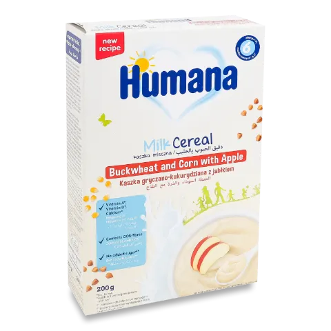 Каша гречано-кукурудзяна Humana молочна з яблуком