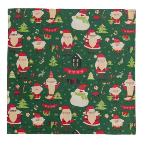 Рушник Прованс Санта на зеленому вафельний 30х50см