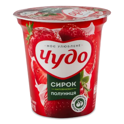Сирок «Чудо» полуниця, збитий, 5%, стакан
