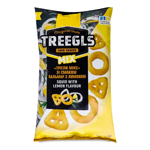 Снеки Treegls Mix кукурудзяні зі смаком кальмара