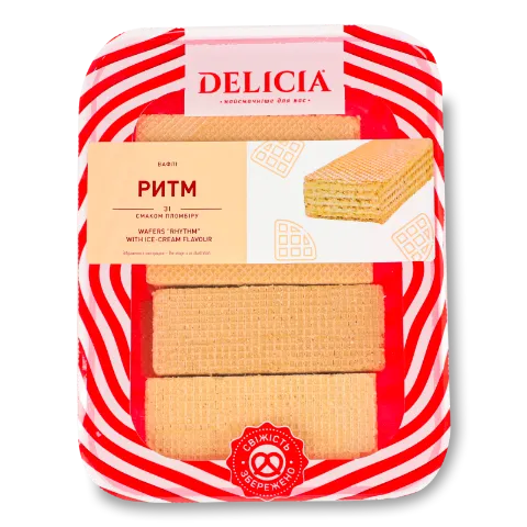 Вафлі Delicia Ритм зі смаком пломбіру