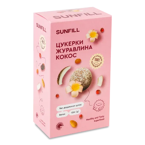 Цукерки SunFill журавлина-кокос
