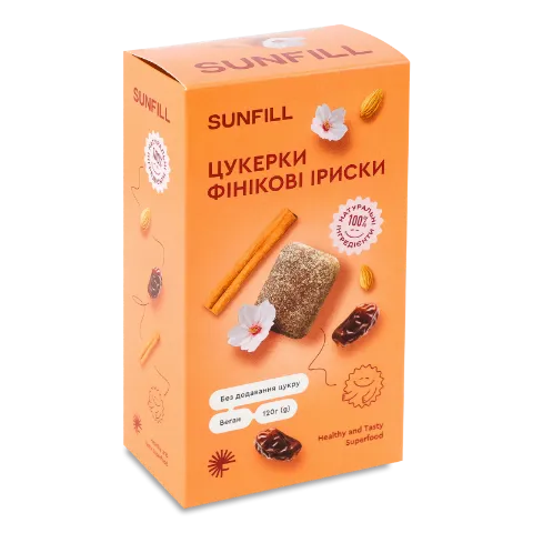 Цукерки SunFill фінікові іриски