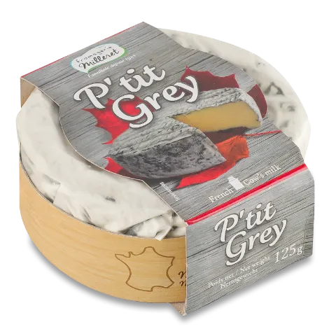 Сир Fromagerie Milleret «Петіт» «Грей» вкритий вугіллям, 30%