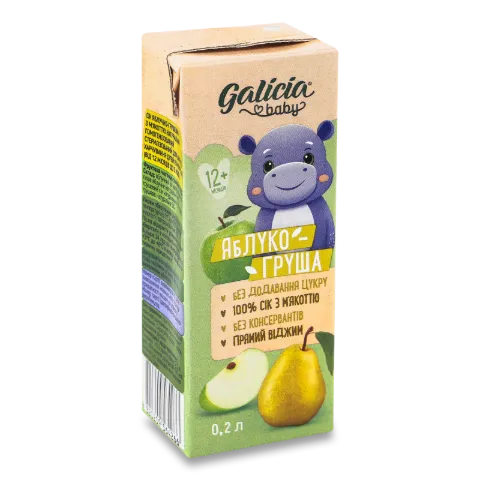 Сік Galicia Baby яблуко і груша з м'якоттю