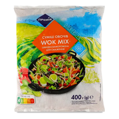 Суміш овочів Премія Wok Mix швидкозамор для смаж