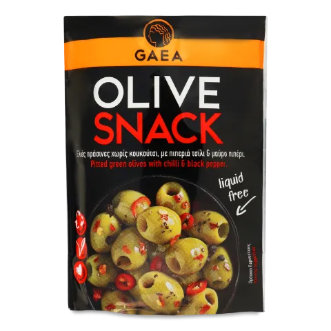 Оливки Gaea зелені з чилі та чорним перцем