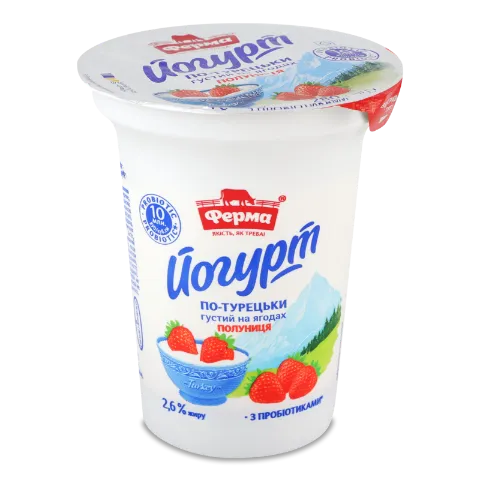 Йогурт Ферма по-турецьки полуниця 2,6% ст