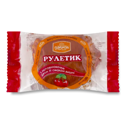 Рулетик Рум'янець з наповнювачем джем зі смаком вишні