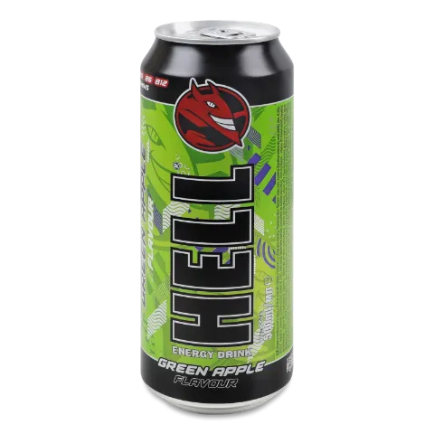 Напій енергетичний Hell Green apple безалкогольний газований з/б