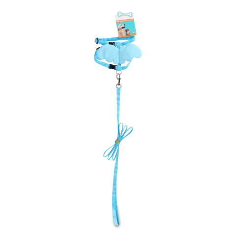 Набір д/котів повідець 120х1см +шлейка з крил мікс