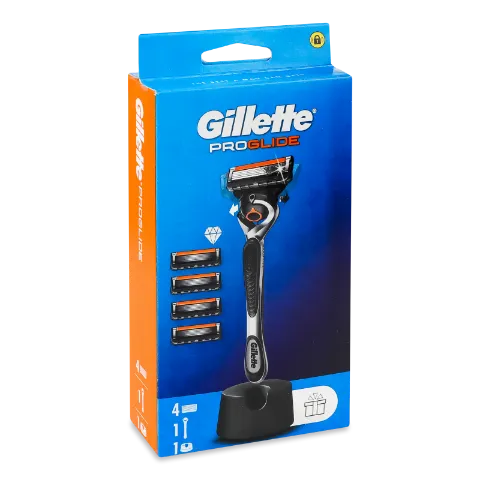 Н-р Gillette FusionProGl Бритва+4 зм.кас+підставка