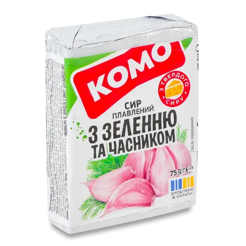Сир плавлений «Комо» з зеленню та часником 35%