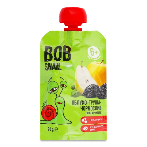 Пюре Bob Snail Baby яблуко, груша та чорнослив д/п