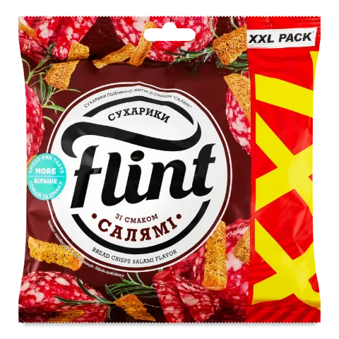 Сухарики Flint пшенично-житні зі смаком салямі