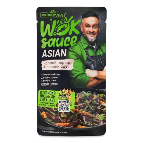 Соус Pripravka Wok sauce Asian чорний перець і соєвий соус
