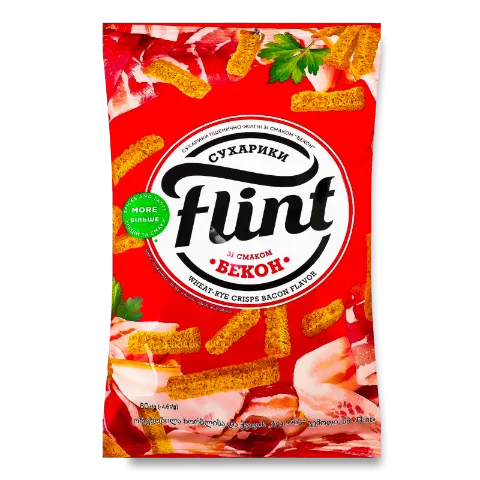 Сухарики Flint пшенично-житні зі смаком бекон