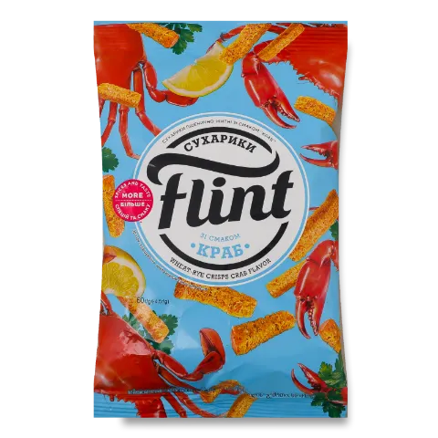 Сухарики Flint пшенично-житні зі смаком краб