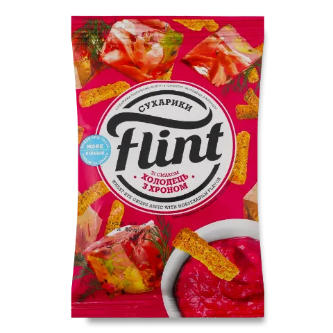 Сухарики Flint пшенично-житні зі смаком холодцю з хроном