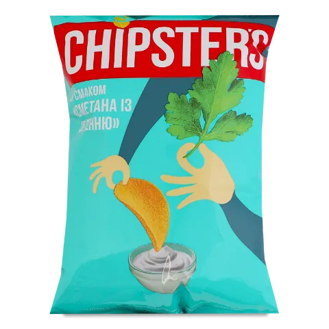 Чипси Chipster's картопляні зі смаком сметани із зеленню