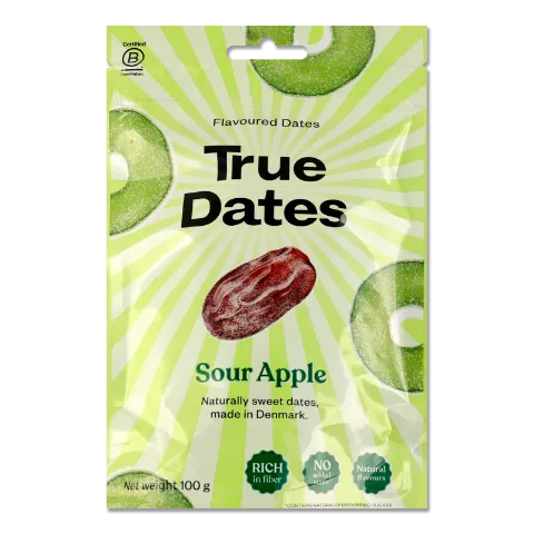 Фініки True Dates Sour Apple сушен смак зел яблука