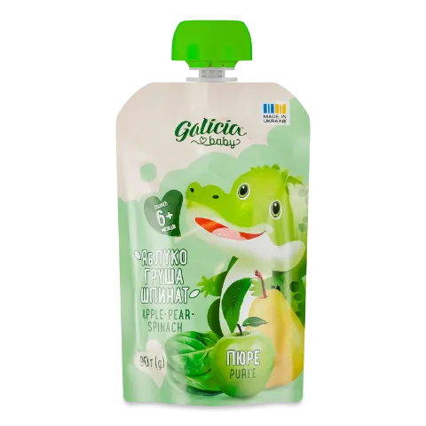 Пюре Galicia Baby яблучно-грушево-шпинатне