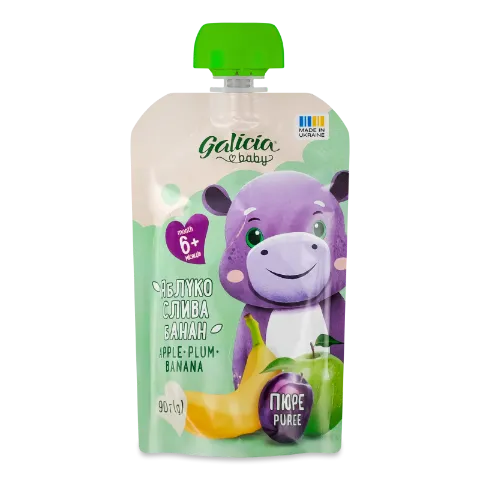 Пюре Galicia Baby яблучно-сливово-бананове