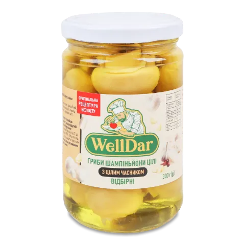 Гриби WellDar шампіньйони відбірн з цілим часником