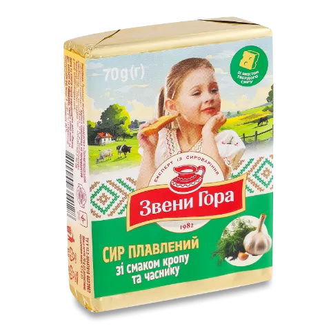 Сир плавлений Звени Гора смак кропу та часнику 36%
