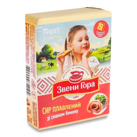 Сир плавлений «Звени Гора» зі смаком бекону 36%