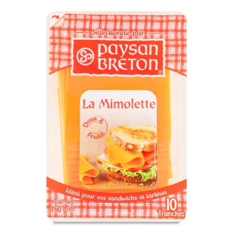 Сир Paysan Breton Мімолет скибочками 40%