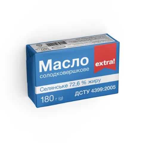 Масло солодковершкове Extra! Селянське 72,6%