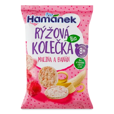 Хлібці Hamanek рисові малина-банан 8+ міс