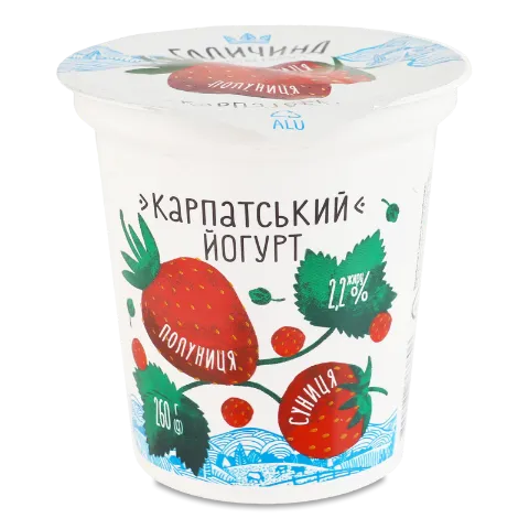 Йогурт «Галичина» «Карпатський» полуниця- суниця, 2,2%