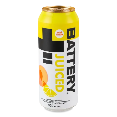 Напій енерг Battery Juiced Peach Lemonade б/а з/б