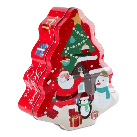 Коробка Новорічна ялинка металева 986021