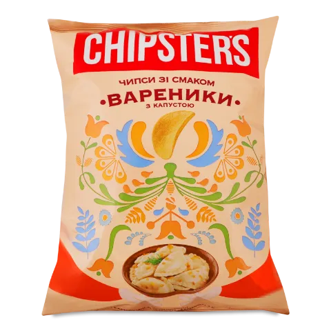 Чипси Chipster's картопляні зі смаком вареники з капустою