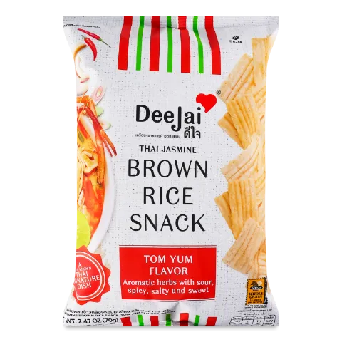 Снеки Deejai з коричневого рису зі смаком Том-Ям