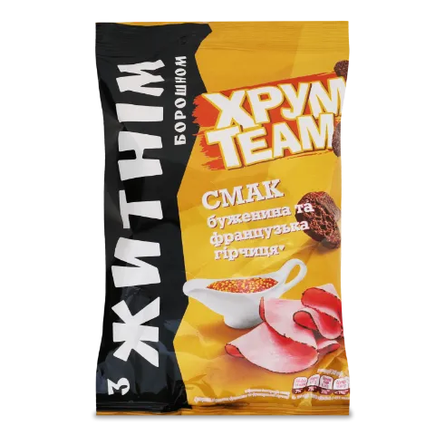 Сухарики «ХрумTeam» зі смаком буженини та французької гірчиці