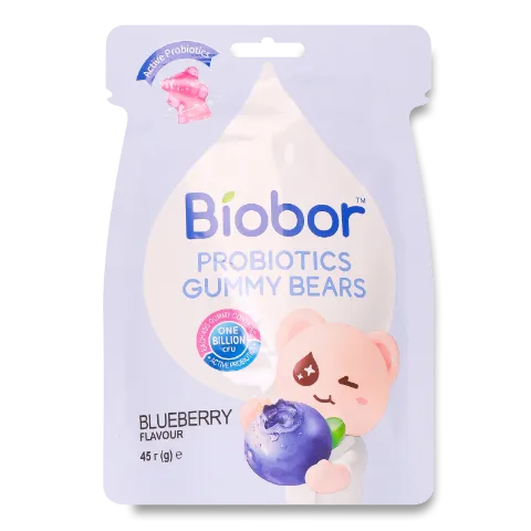 Цукерки Biobor Ведмедики чорниця з пробіот желейні