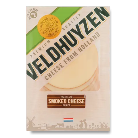 Сир плавлений Veldhuyzen Kaasn копчений 45% слайс