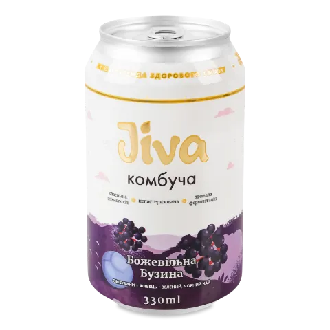 Напій соковий Jiva «Комбуча» «Божевільна бузина»
