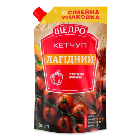 Кетчуп Щедро Лагідний з червоною паприкою д/п