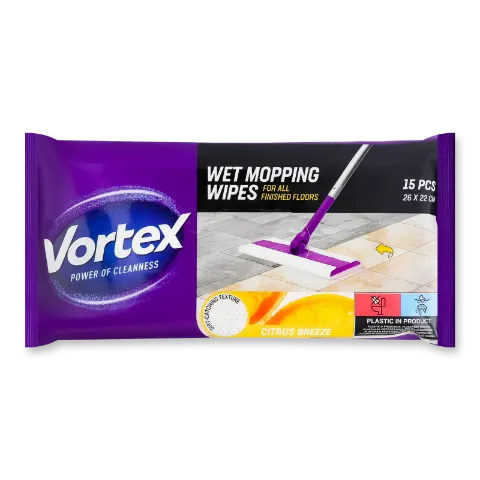 Серветки для підлоги Vortex Citrus Breeze вологі