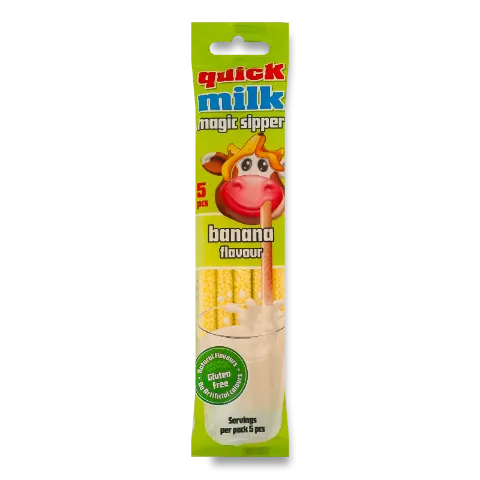 Соломинка Quick Milk для молока з банановим смаком цукрова