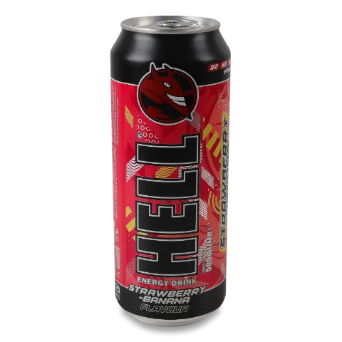 Напій енергетичний Hell Strawberry-banana безалкогольний газований з/б