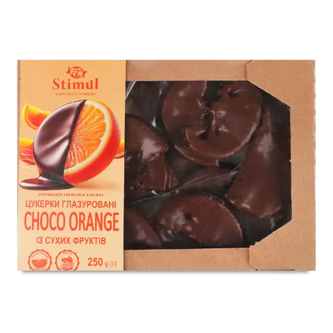 Цукерки Stimul Choco orange із сухих фруктів глазуровані